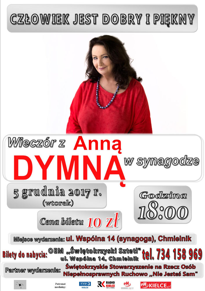 Spotkanie z Anną Dymną w Chmielniku plakat